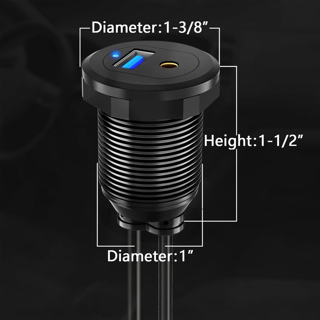 Dây Cáp Âm Thanh AUX 3.5mm Bằng Hợp Kim Nhôm Chống Nước Cho Xe Hơi