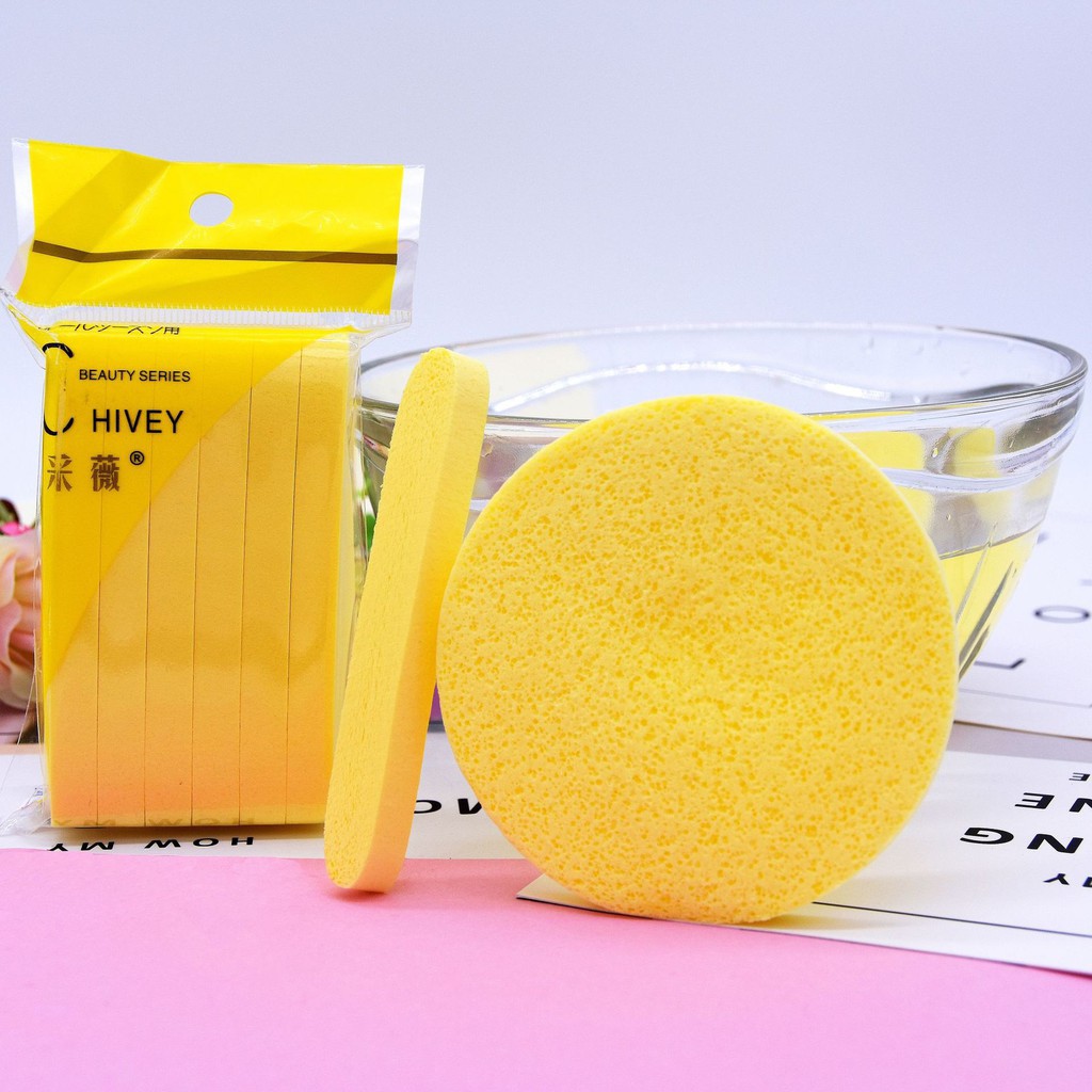 Bọt Biển - Bông Nở Rửa Mặt 12 Miếng / Miếng Mút Rửa Mặt Bọt Biển Dạng Nén ( Gói 12 Thanh)
