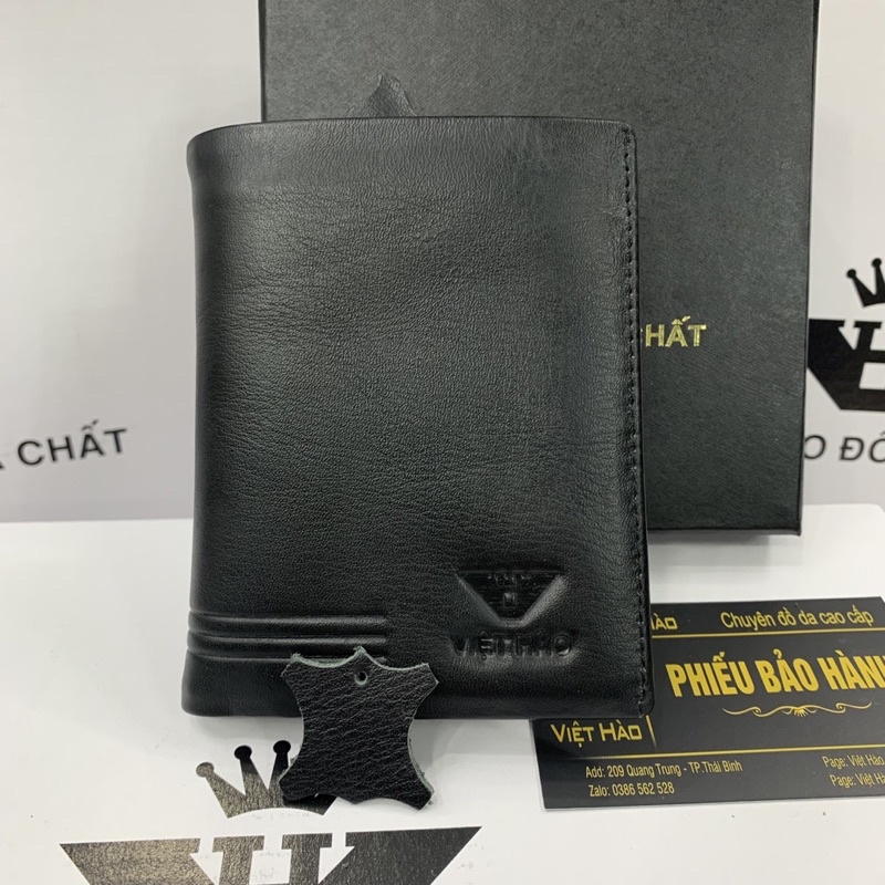 Ví Nam, Bóp Nam Da Bò Nguyên Miếng Được Dập Logo Việt Hào