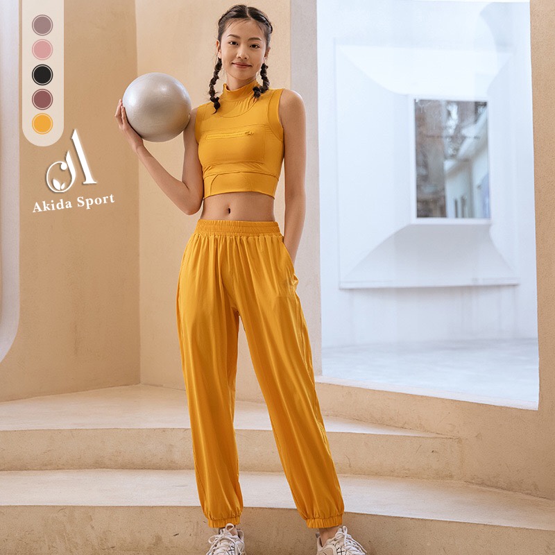 Set Bộ Jogger Thun Lụa Siêu Mềm Mại Tập Gym Yoga Chạy Nhảy Múa Đều Duyên Dáng