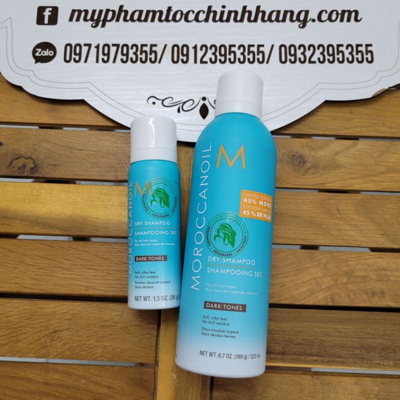 DẦU GỘI KHÔ MOROC DRY SHAMPOO TỐI MÀU DARK TONE VÀ LIGHT TONE SÁNG MÀU 62ml - 217ml