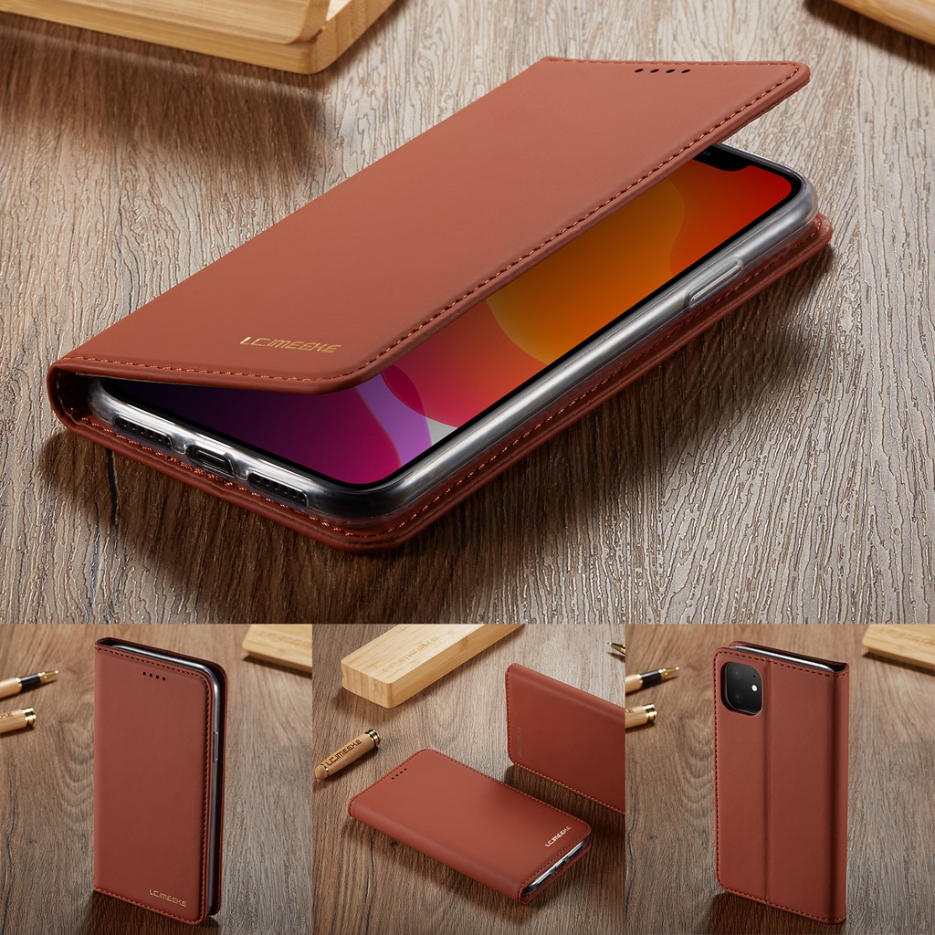 Bao da điện thoại nam châm tự động có ngăn đựng thẻ thẻ tiện lợi cho iphone11 11pro max