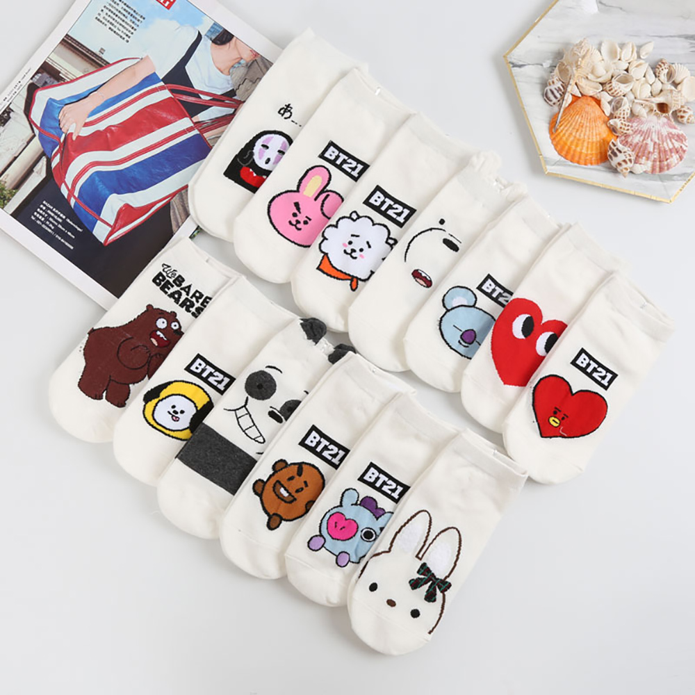 Tất Cotton Họa Tiết Hoạt Hình Ngộ Nghĩnh Cho Nữ