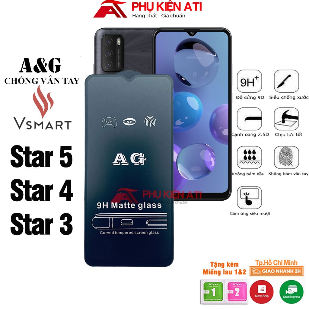 Kính cường lực Chống vân tay Vsmart Star 5/ Star 4/ Star 3 -Cảm ứng mượt mà-Chống lóa