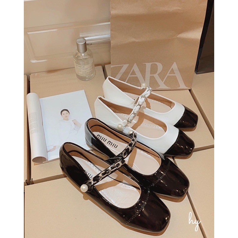 giày bệt búp bê quai ngọc xích M.Miu siêu hot