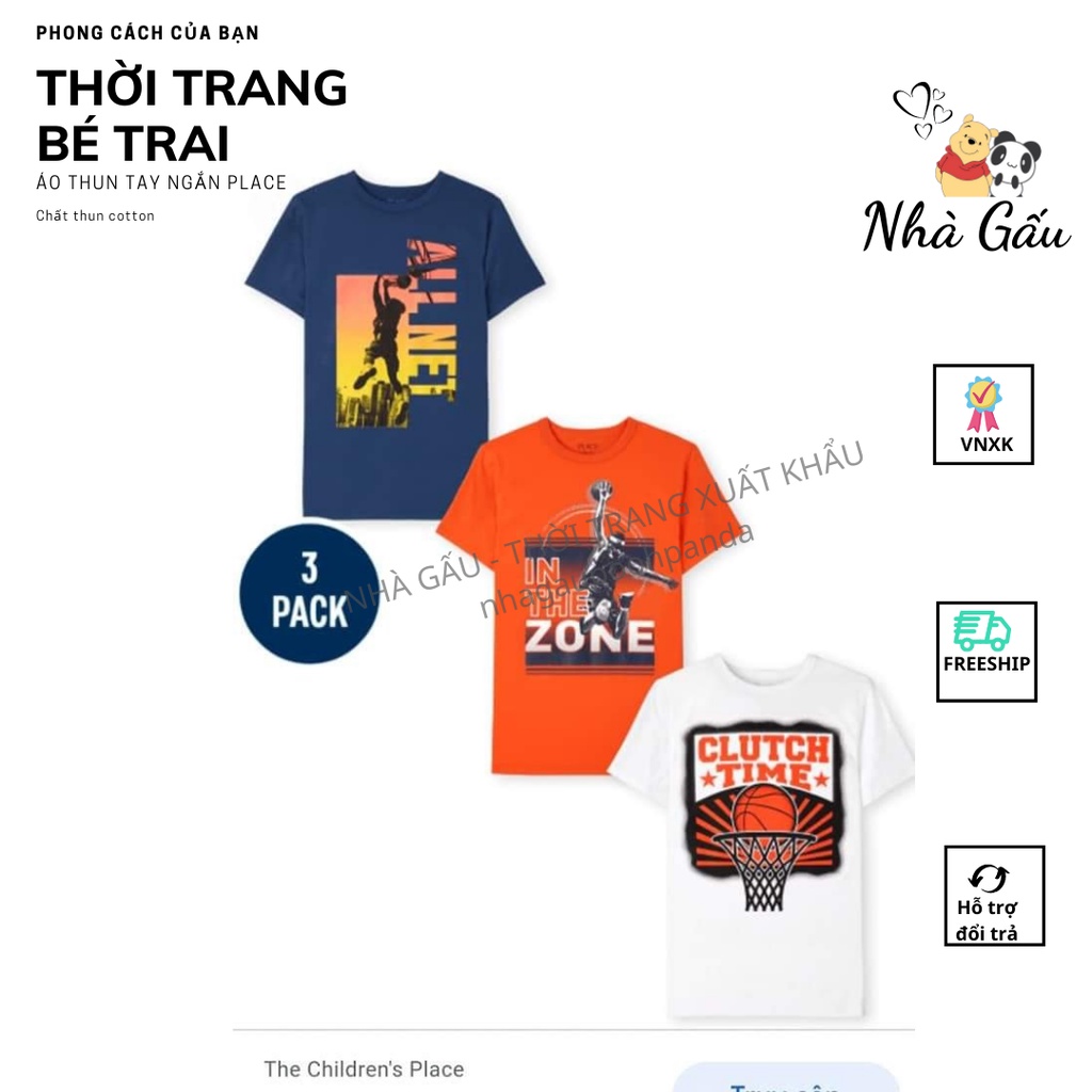 Áo thun bé trai Place size đại