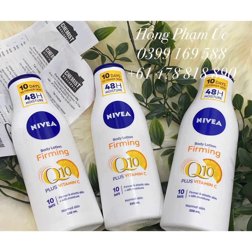 Kem dưỡng ẩm tăng độ đàn hồi cho da toàn thân Nivea Body Skin Firming Lotion Q10 Plus 250ml - 400ml - Xuất sứ Spain