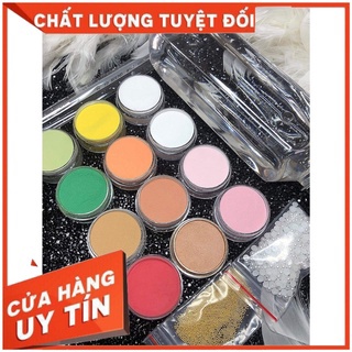 Sét bột làm hoa 12 hũ,bột đắp hoa 10g tặng full 5 món đồ