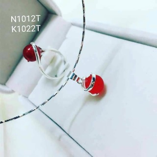 Bộ trang sức nhẫn và kiềng đá thạch anh