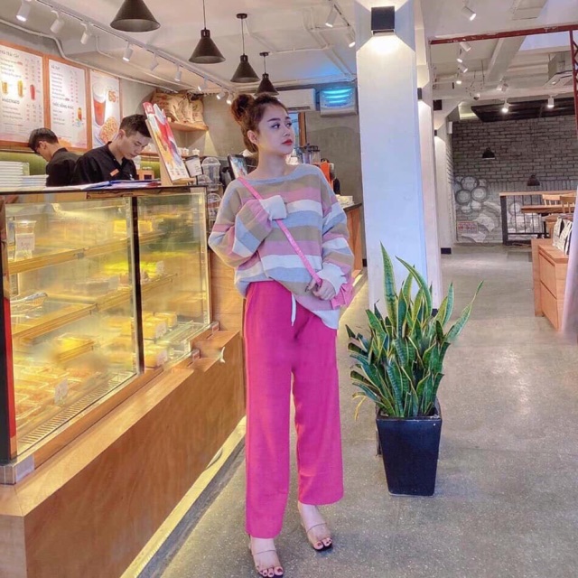 Set len kẻ hồng quảng châu xịn