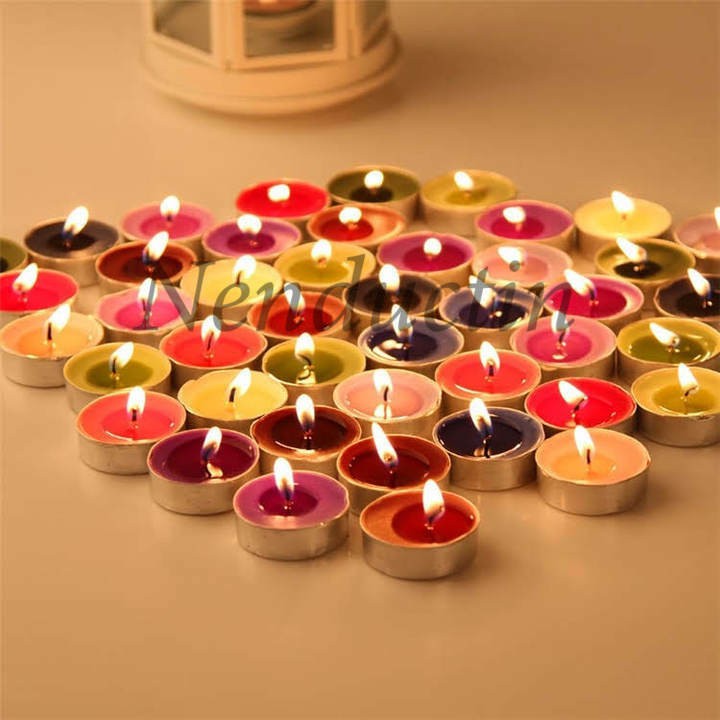 Nến tealight 100 viên vàng,trắng,đỏ cháy liên tục 2h đức tín cao cấp không mùi không khói