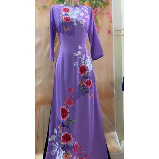 {Hàng sẵn} BỘ ÁO DÀI CAO CẤP_MÀU TÍM + quần - Ảnh thật (CÒN SIZE TO)
