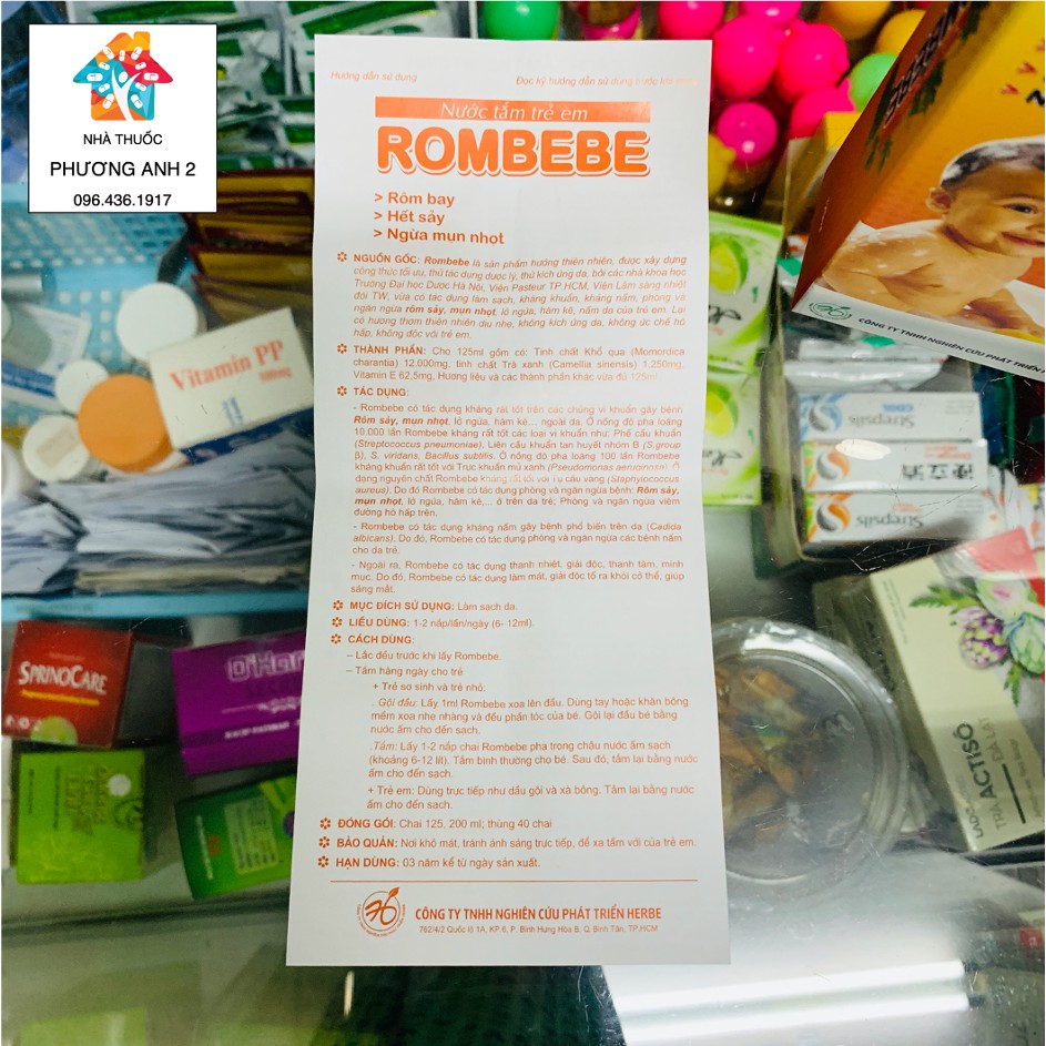 Sữa tắm rôm sảy Rombebe