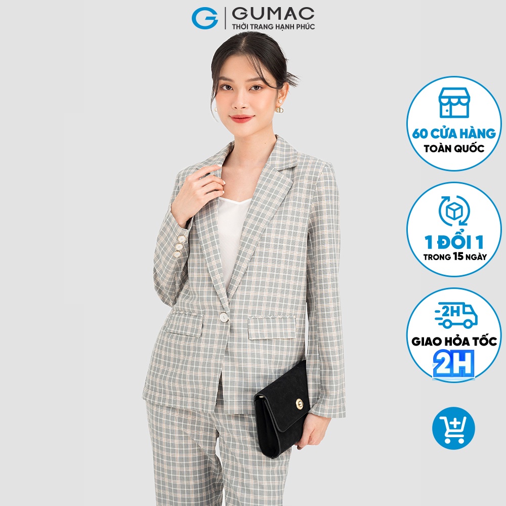 Áo blazer sọc caro thời trang GUMAC AC08116
