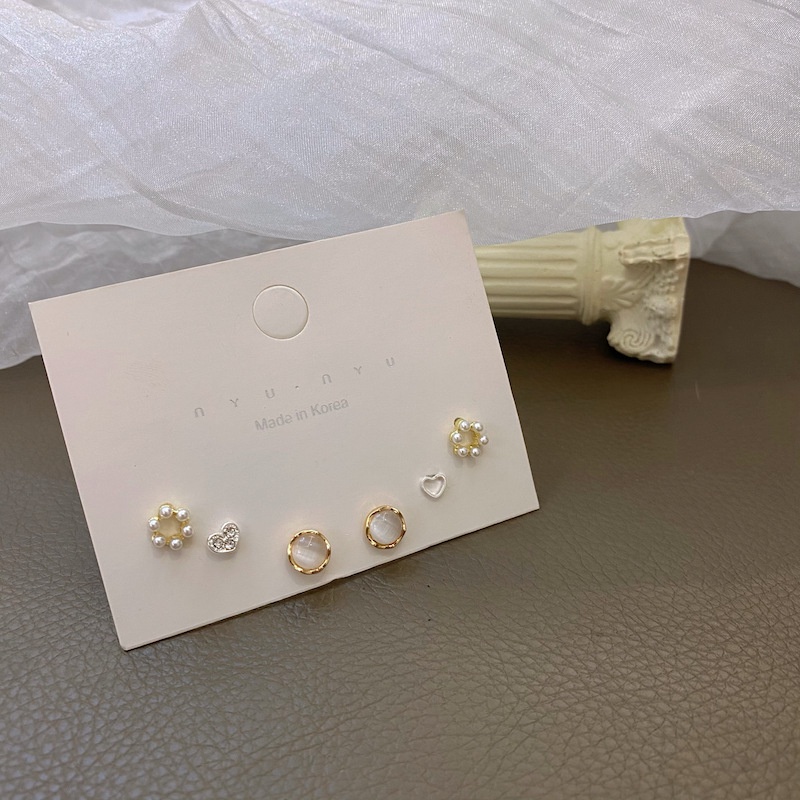 Bông Tai Mạ Bạc 925 Hình Học Đơn Giản Phong Cách Retro Pháp