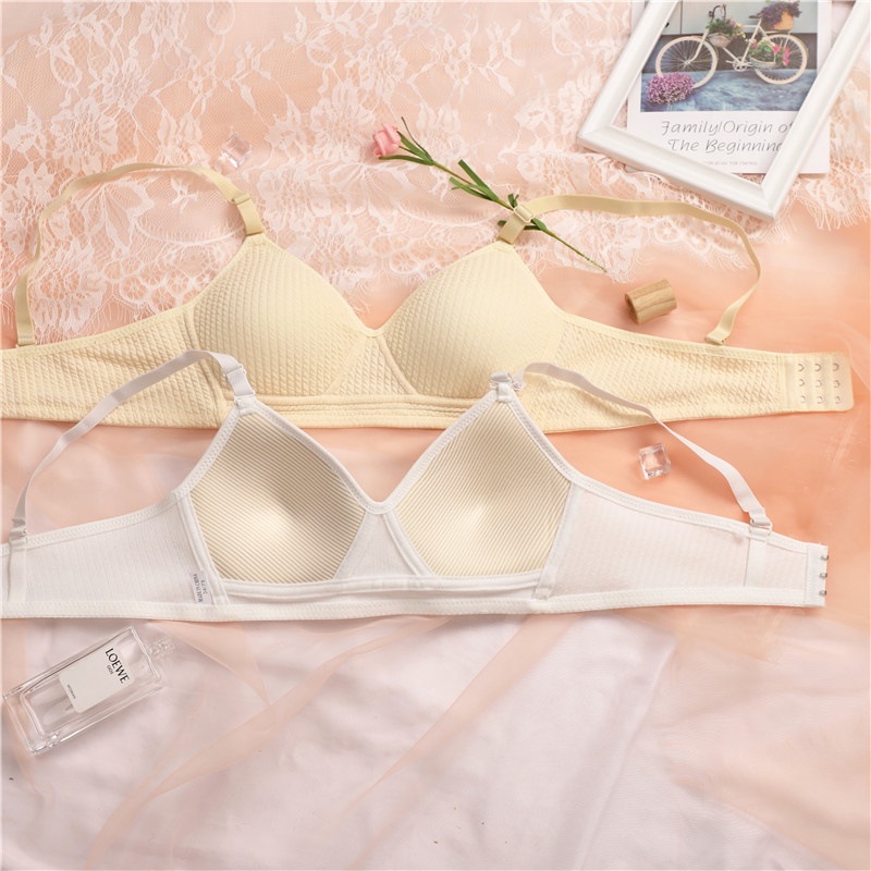 Áo lót vải cotton Không Gọng Kẻ Sọc Thời Trang Size 32-38AB