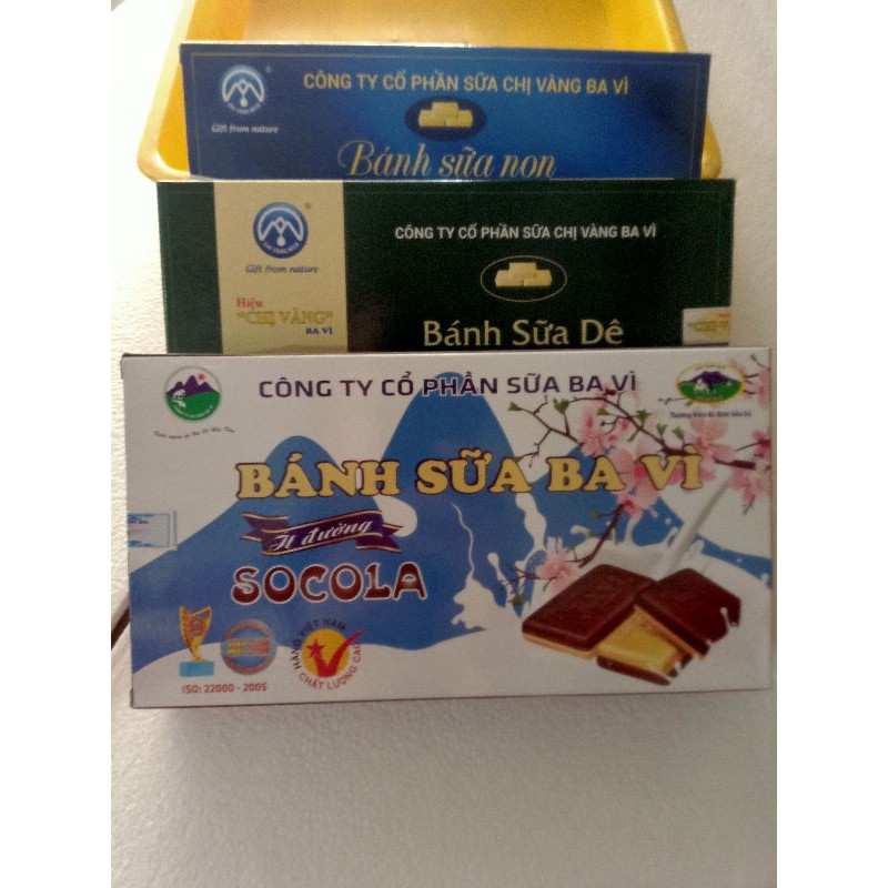 combo 3 hộp bánh sữa ( 1 bánh non và 1 bánh dê thương hiệu chị vàng, 1 bánh sữa socola loại đặc biệt)