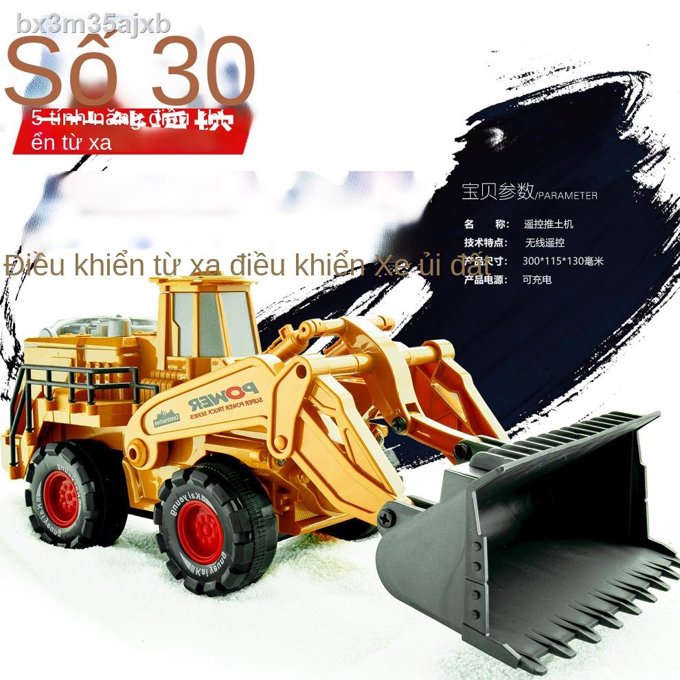 Xe ủi đất điều khiển từ xa cho trẻ em đồ chơi xe nâng mô hình xe nâng cần cẩu cậu bé xe kỹ thuật không dây