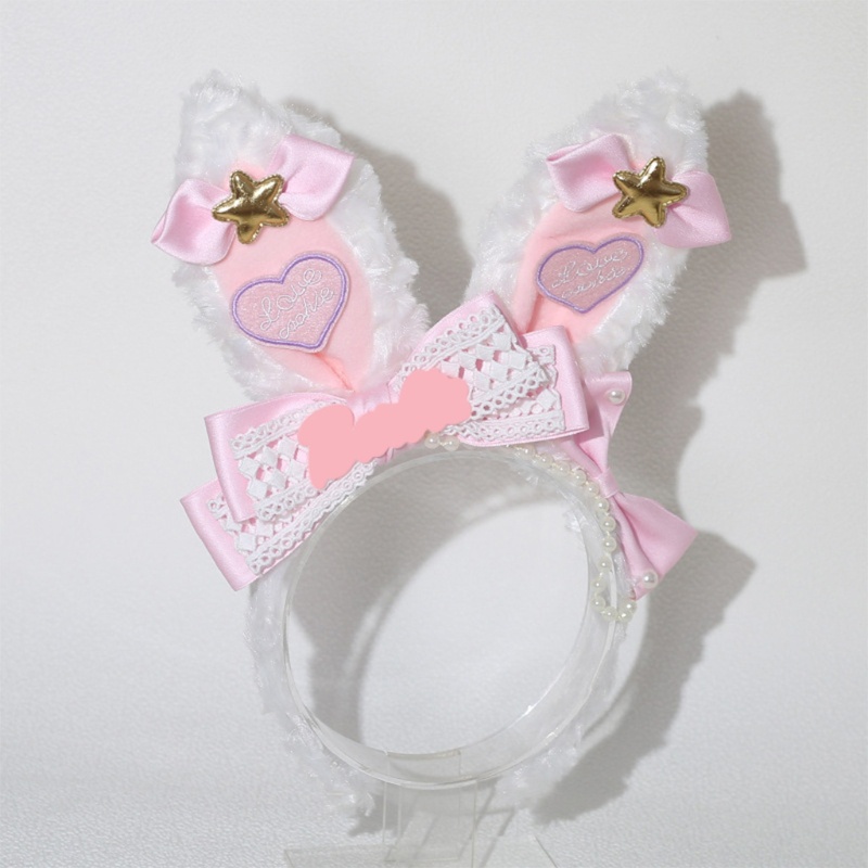 Băng Đô Tai Thỏ Họa Tiết Hoạt Hình Phong Cách Lolita