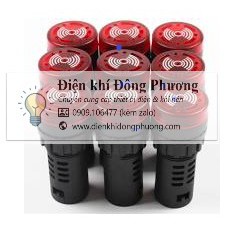 Đèn báo phi 22mm có còi màu đỏ AD16-22SM điện áp 12VDC, 24VDC, 220VAC gắn tủ điện