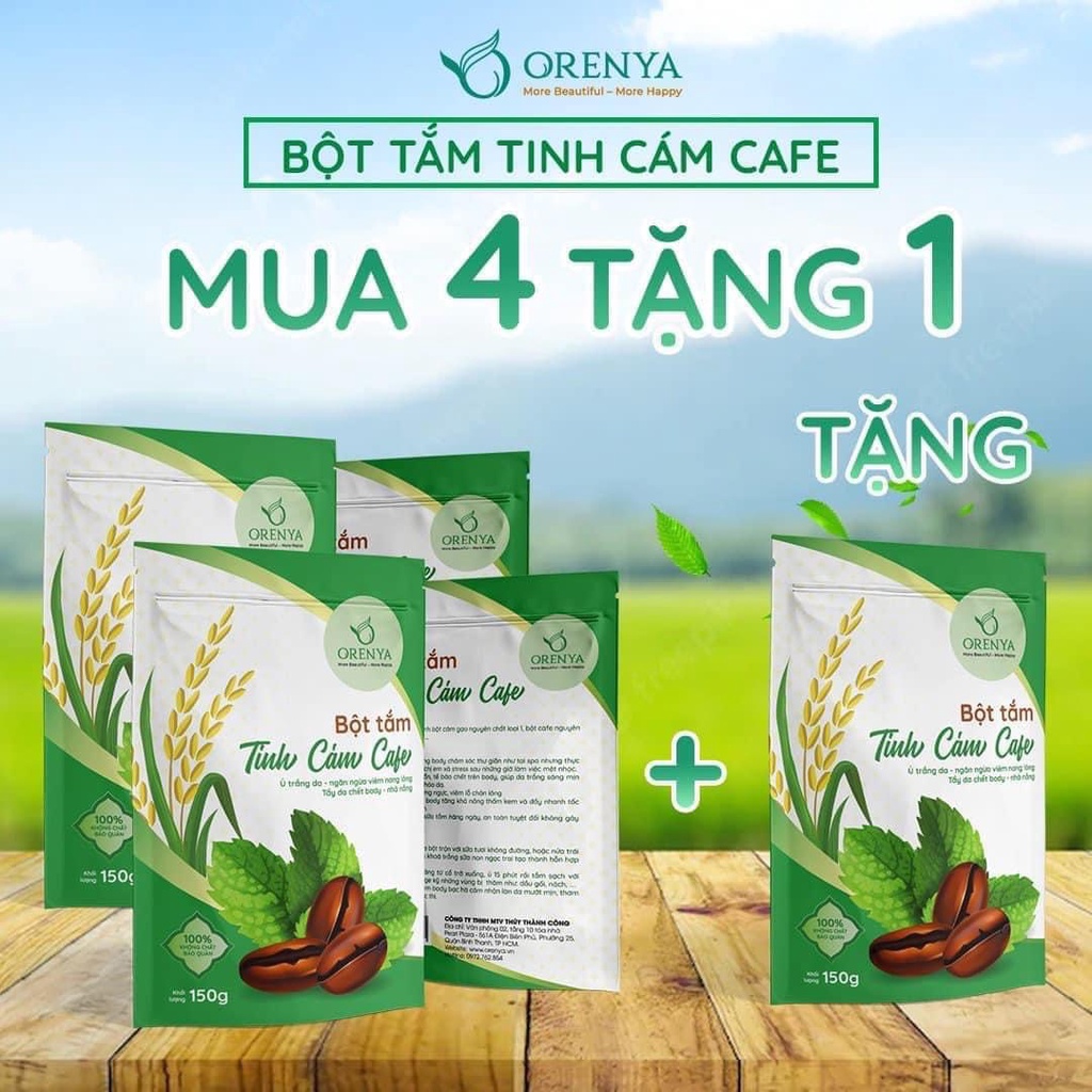 Bột Tắm Trắng Tinh Cám Cafe 150gr - Ủ Trắng Tinh Cám Cafe Bạc Hà [ORENYA CHÍNH HÃNG]