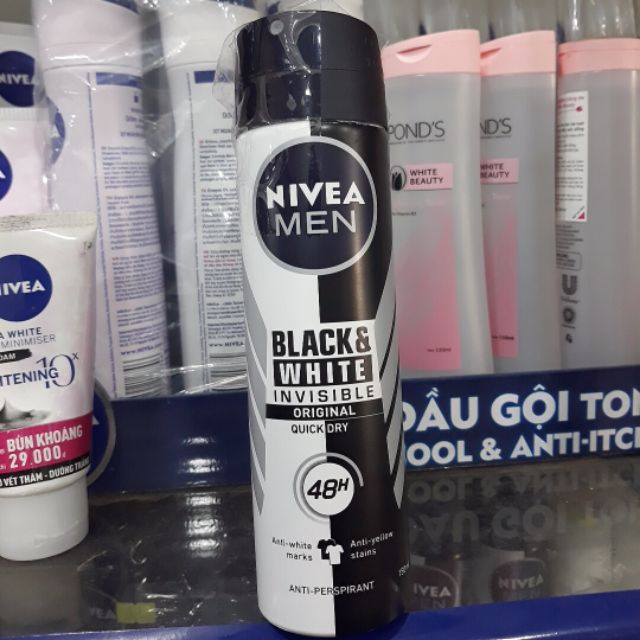 Xịt Khử Mùi Cho Nam Black & White Nivea Men 150ml