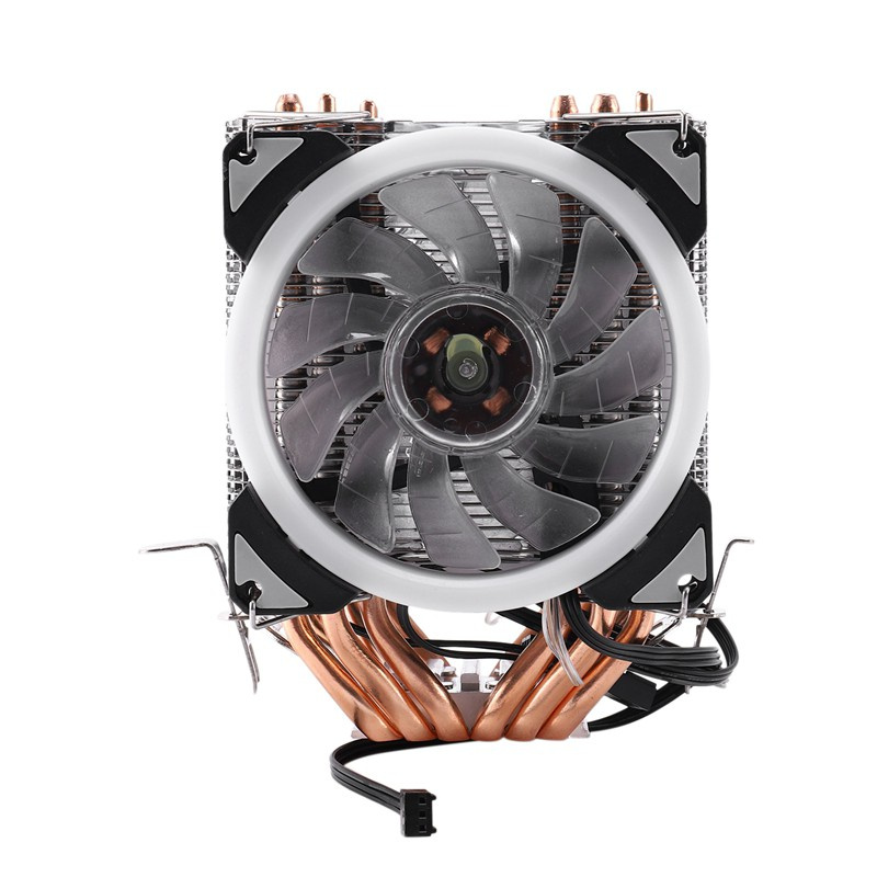 6 Heatpipes Cpu Cooler Fan With Rgb Dual-Tower Radiator 9Cm Fan Cooling Heatsink For Intel 775/1150/1151/1155/1156/1366 For Amd All