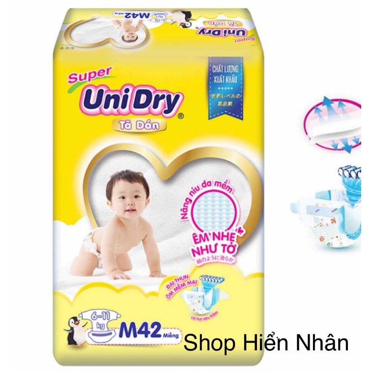 Combo 2 gói Tã dán Unidry siêu thấm S48;M42 mẫu mới; L 38; XL 34 mẫu mới