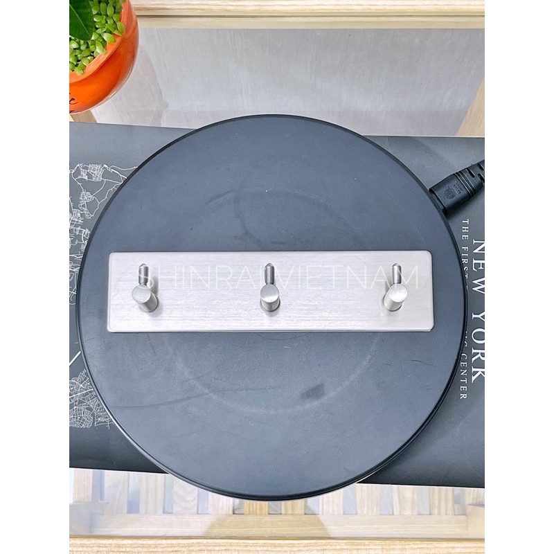 ( Dán Tường Keo 3M - Có Lỗ Khoan ) Móc Treo Đồ , Móc Treo Quần Áo Hình Nấm INOX SUS304 Xước 3 Móc SHINRAI