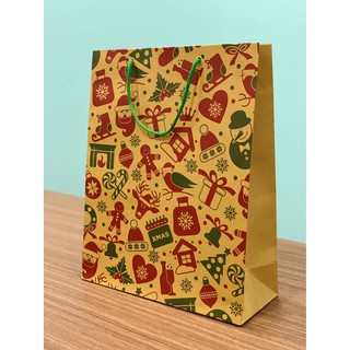 Túi giấy Kraft Noel đựng quà Size 28 x 11 x 35cm [COMBO 10 cái] Mã XMAS02
