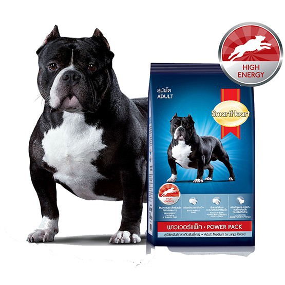THỨC ĂN DẠNG HẠT CHO CHÓ SmartHeart Adult Dog Power Pack Túi 3kg Xuất xứ Thái Lan - Pet shop Uytinpro