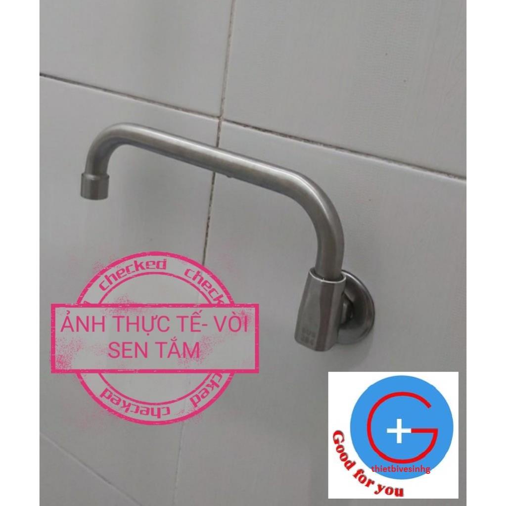 Vòi nước rửa chén bát  gắn tường inox 304 - vòi bếp công nghiệp xoay 360 độ