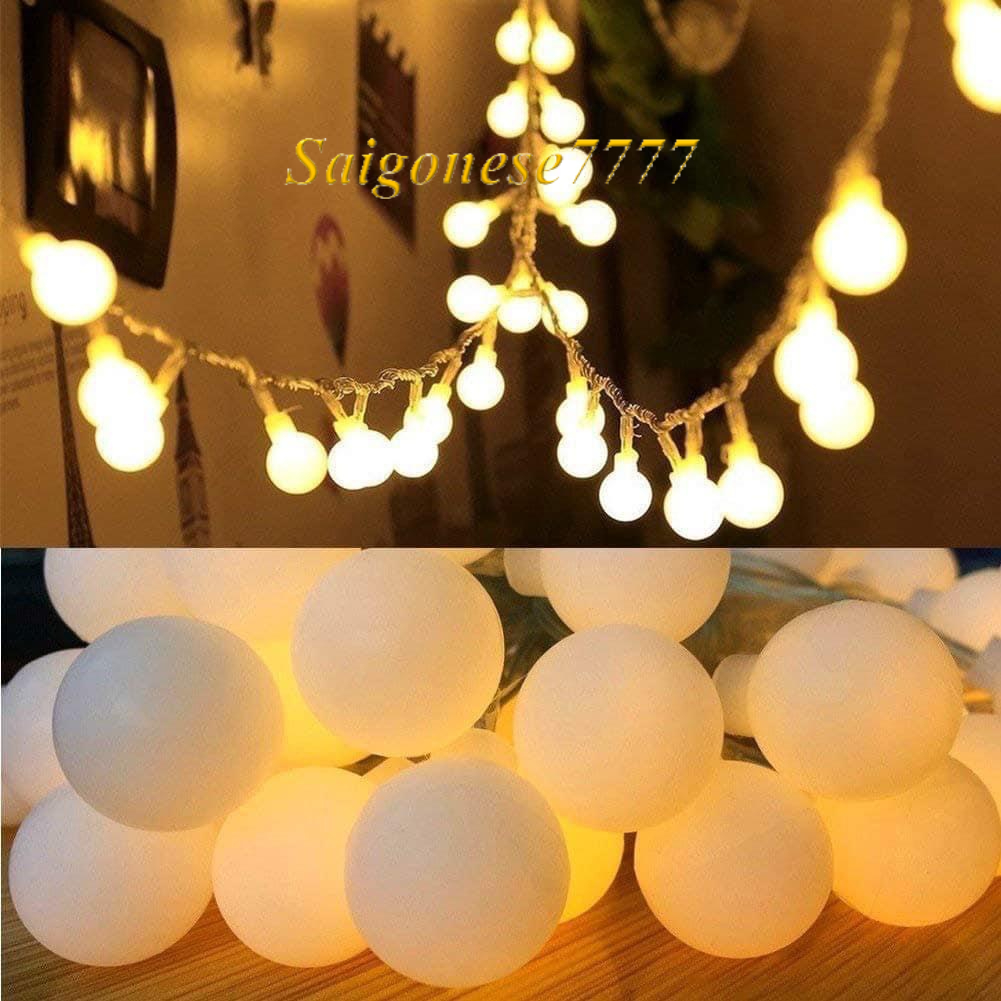 Dây Đèn Led Xài Pin AA Đèn Bóng Tròn Cherry Ball Trang Trí Tiệc Noel Lễ Tết Decor Camping Phòng Ngủ Đẹp Rẻ
