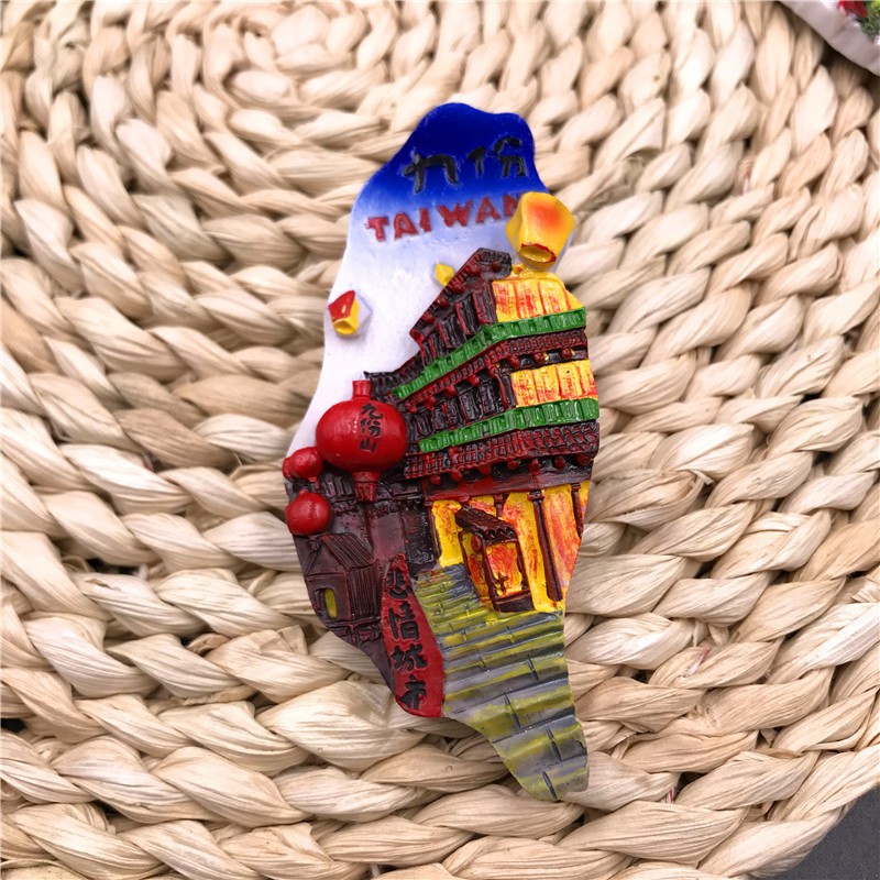 Nam Châm resin Dán Tủ Lạnh Hình Chữ Đài Loan Nổi Tiếng Du Lịch Lưu Niệm Thủ Công