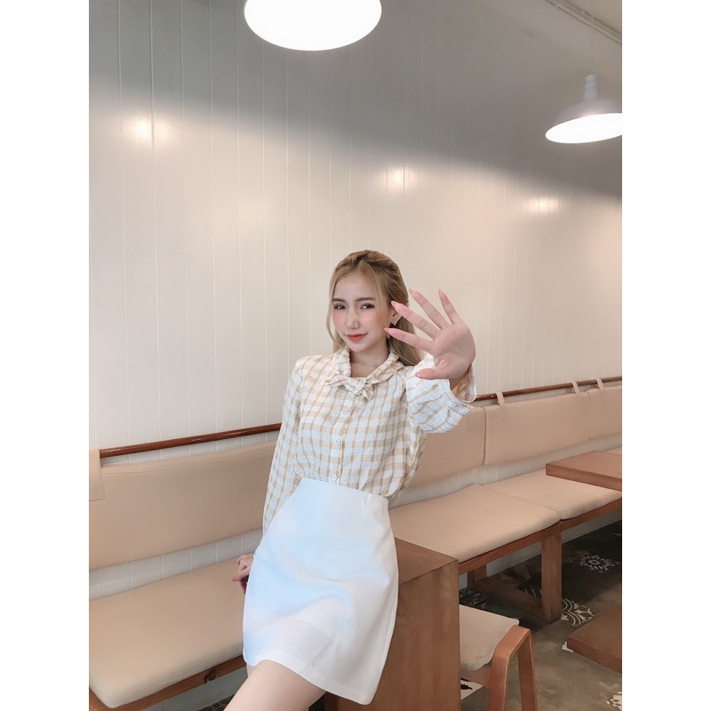 Chân váy basic trắng