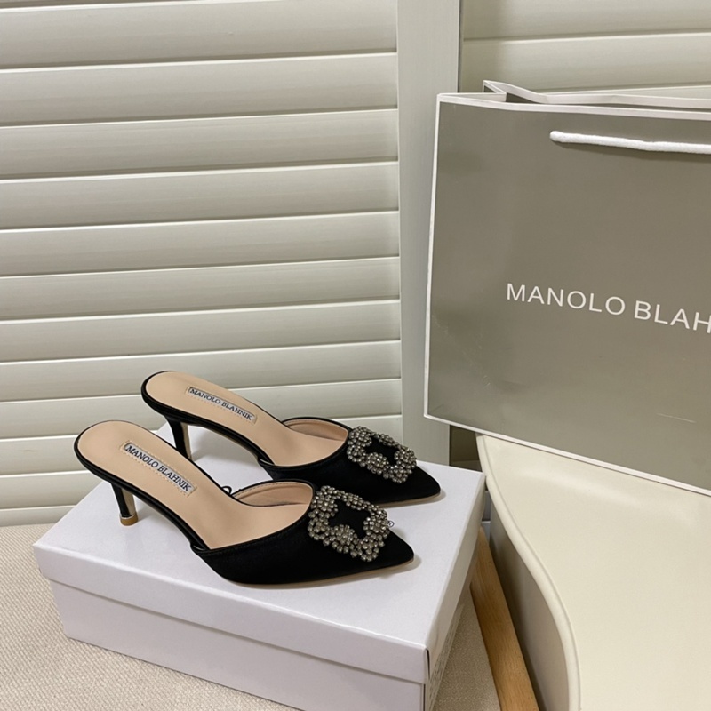 Giày Cao Gót Da Cừu Mũi Nhọn Đính Đá 6.5cm Thời Trang Quyến Rũ Cho Nữ