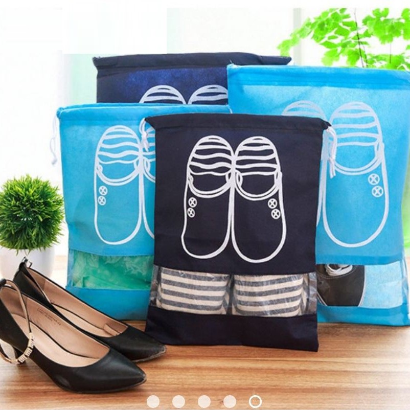 Túi Đựng Giày Dép Vải Chống Thấm Chống Bụi Có Dây Rút Tiện Lợi,Họa Tiết Dễ Thương Size Lớn - Nhỏ