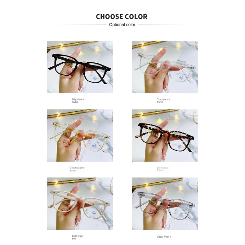 Mắt Kính Gọng Vuông Nhỏ Chống Ánh Sáng Xanh Thời Trang Phong Cách Hàn Quốc Cho Nam Và Nữ B302