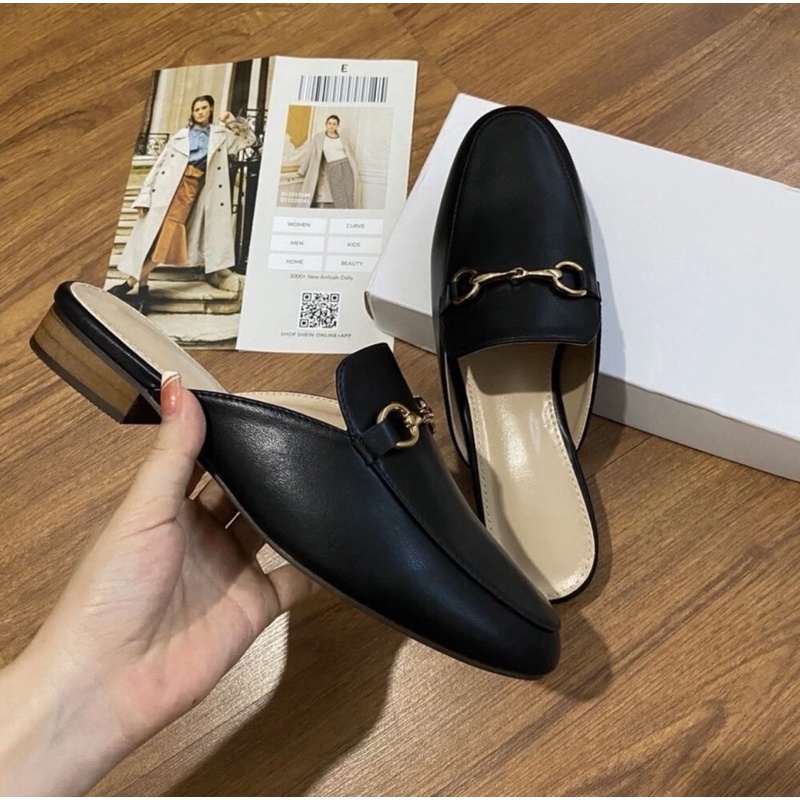 Giày sục mule da nữ shein auth