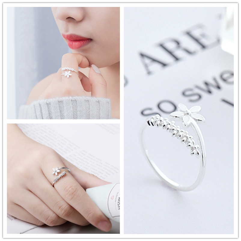 Nhẫn Hở Họa Tiết Hoa Đơn Giản Thời Trang Hàn Quốc