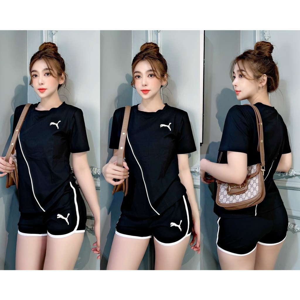 Đồ Bộ Nữ Set Bộ Đùi Thun Thêu Đồ Bộ Mặc Nhà Đẹp JULYNA QDD6 Đùi PuMa