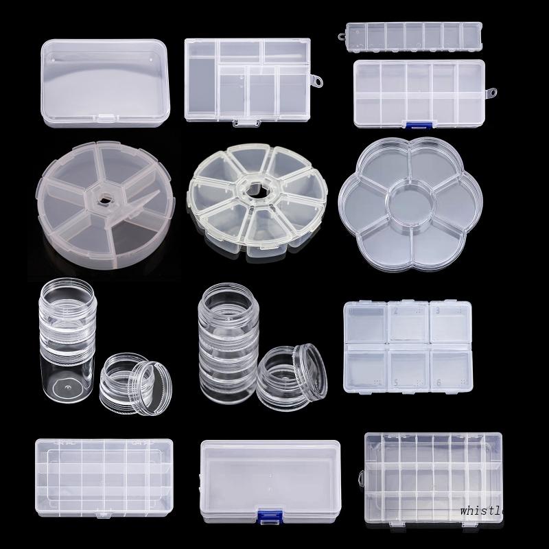 Whi Hộp Đựng Trang Sức Trong Suốt Kèm Nắp Đậy Tiện Lợi Dành Cho Slime Putty Storing Thuận Tiện Và Nhẹ Nhàng