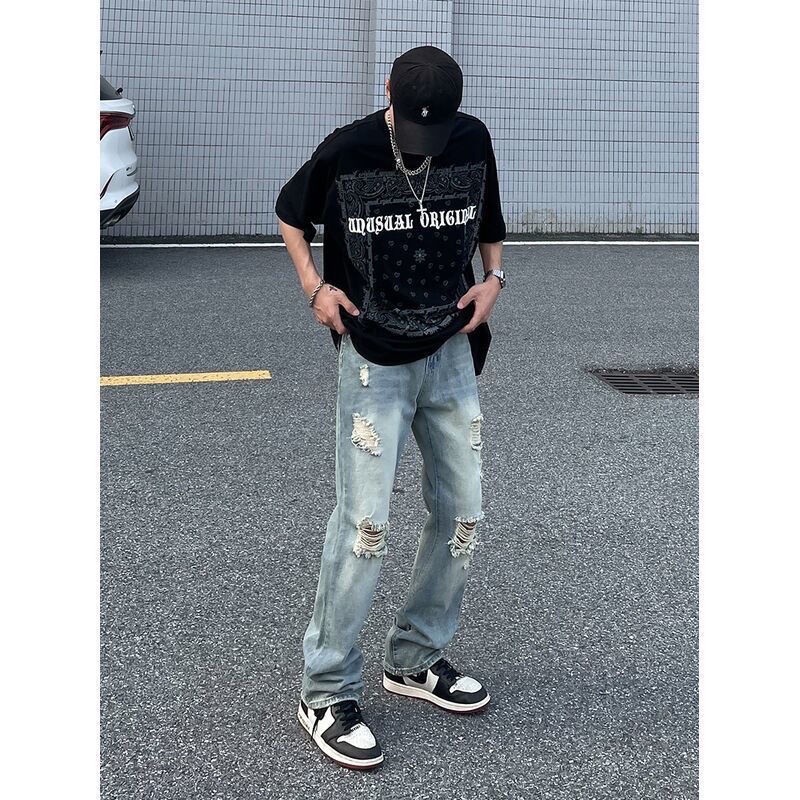 Quần jeans Dài Rách Gối Thời Trang Dành Cho Nam
