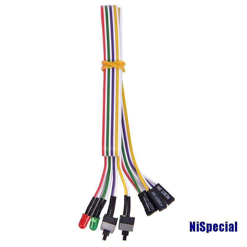 Cáp nguồn ATX PC 2 công tắc On/Off/Reset có đèn LED 68cm