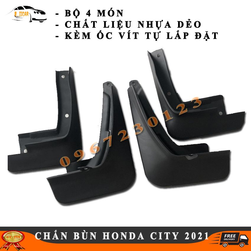 Bộ 4 Chắn Bùn Honda City 2021 Nhựa Dẻo Siêu Bền Bỉ