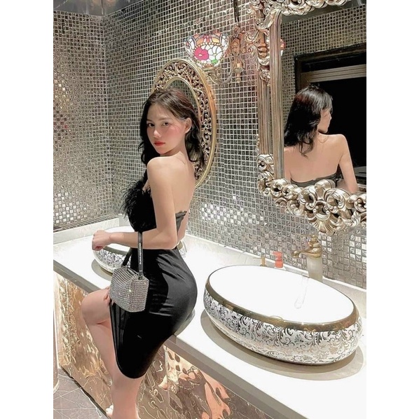 Túi đính đá kẹp nách size 17cm vừa PLUS full hộp