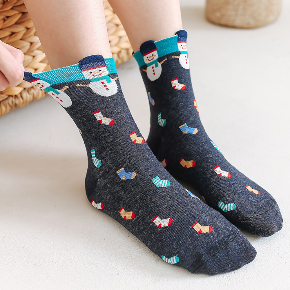 Vớ Cotton Họa Tiết Giáng Sinh Đáng Yêu