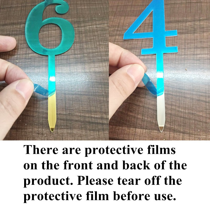 Topper Trang Trí Bánh Kem Hình Số Từ Chữ Happy Birthday 0-9 Bằng Acrylic Màu Vàng Và Bạc Thiết Kế Số 2023