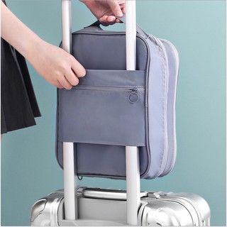 [Bảo hành 1 năm- MẪU MỚI SIZE TO ] Túi đựng giày 3 ngăn có ĐAI SAU cài tay kéo VALI du lịch chứa đến 5 đôi giày NC275