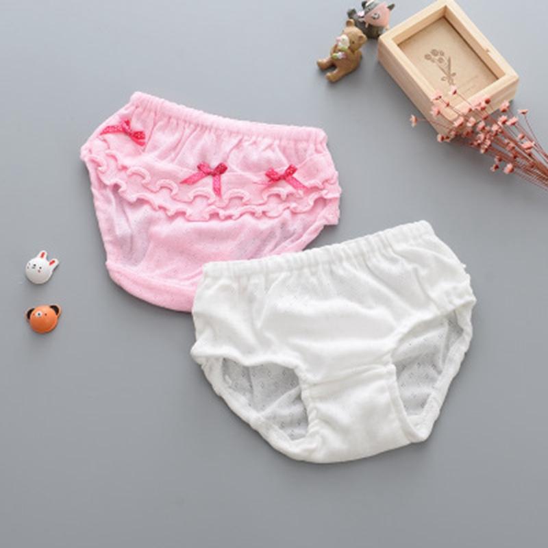 Quần lót cotton đính nơ cho bé gái sơ sinh 0-2 tuổi